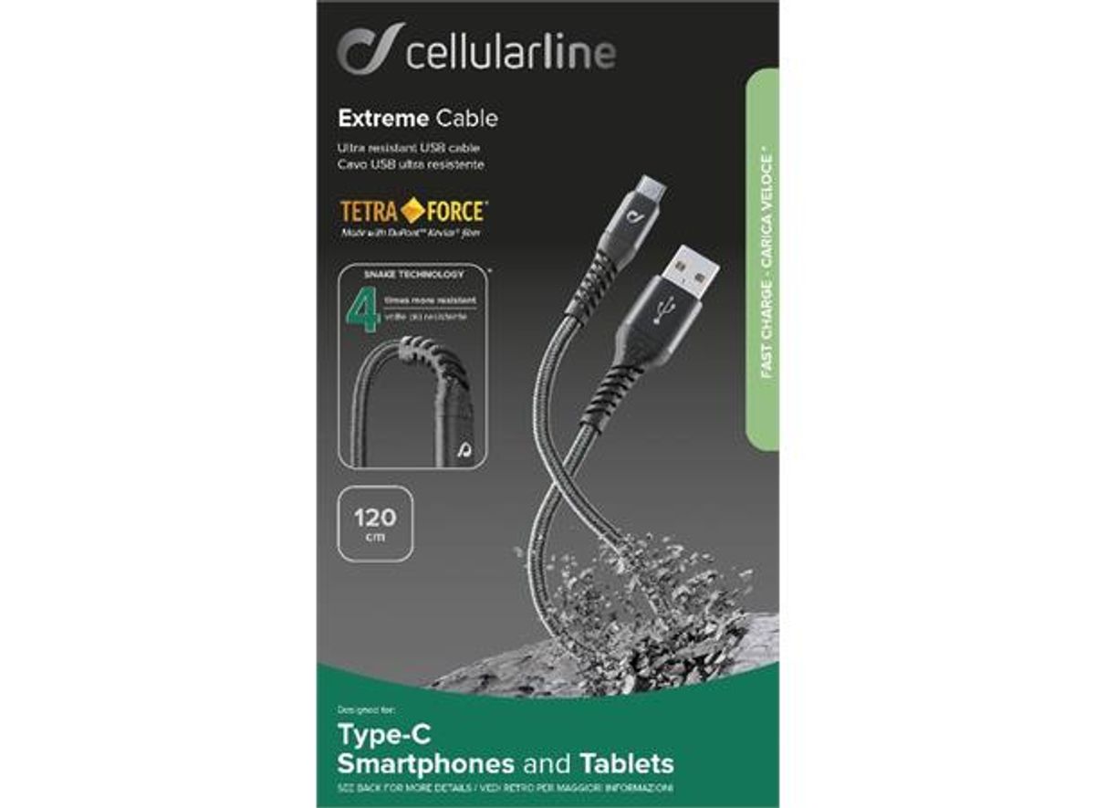 Extreme Cable Tetra Force, Type-C ladekabel 1,2M