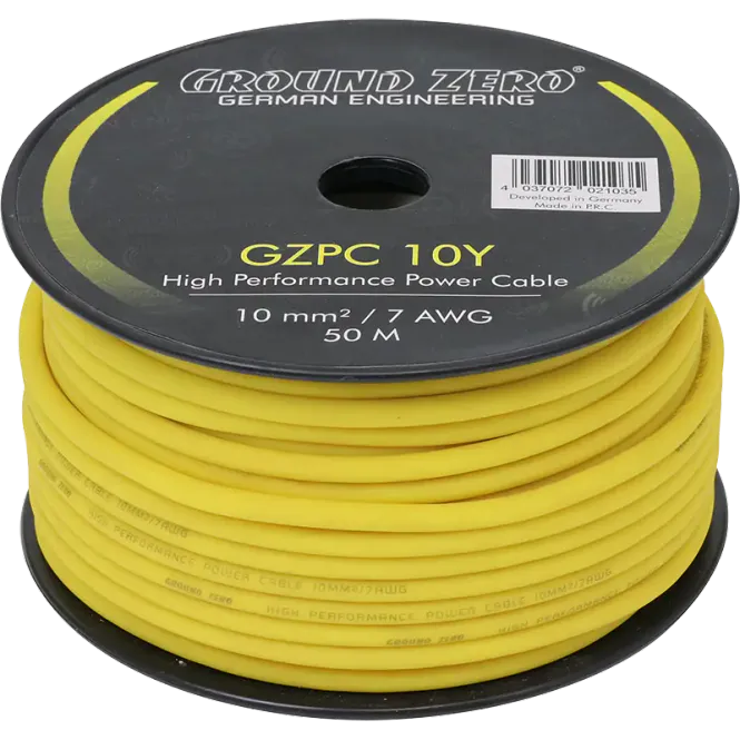 Hovedbilde Ground Zero GZPC 10Y CCA strømkabel 10mm2, gul (lm)