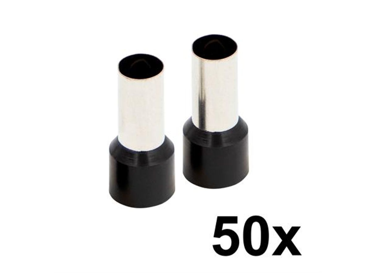 InstallBay Isolerte endehylser 1/0 gauge Sort (50x)