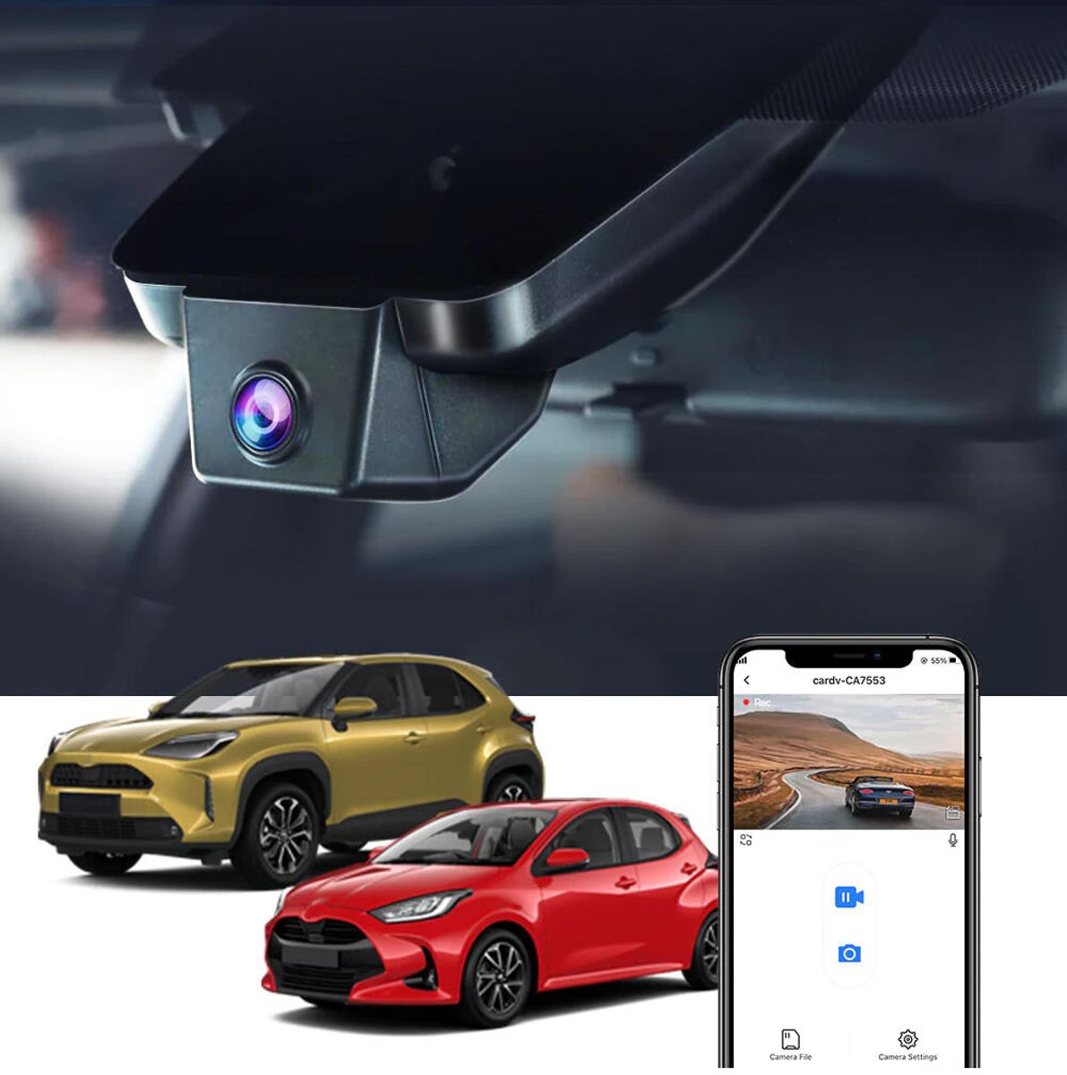 Fitcamx 4K Dashcam (foran+bak) Toyota Yaris/Yaris Cross (2020 --