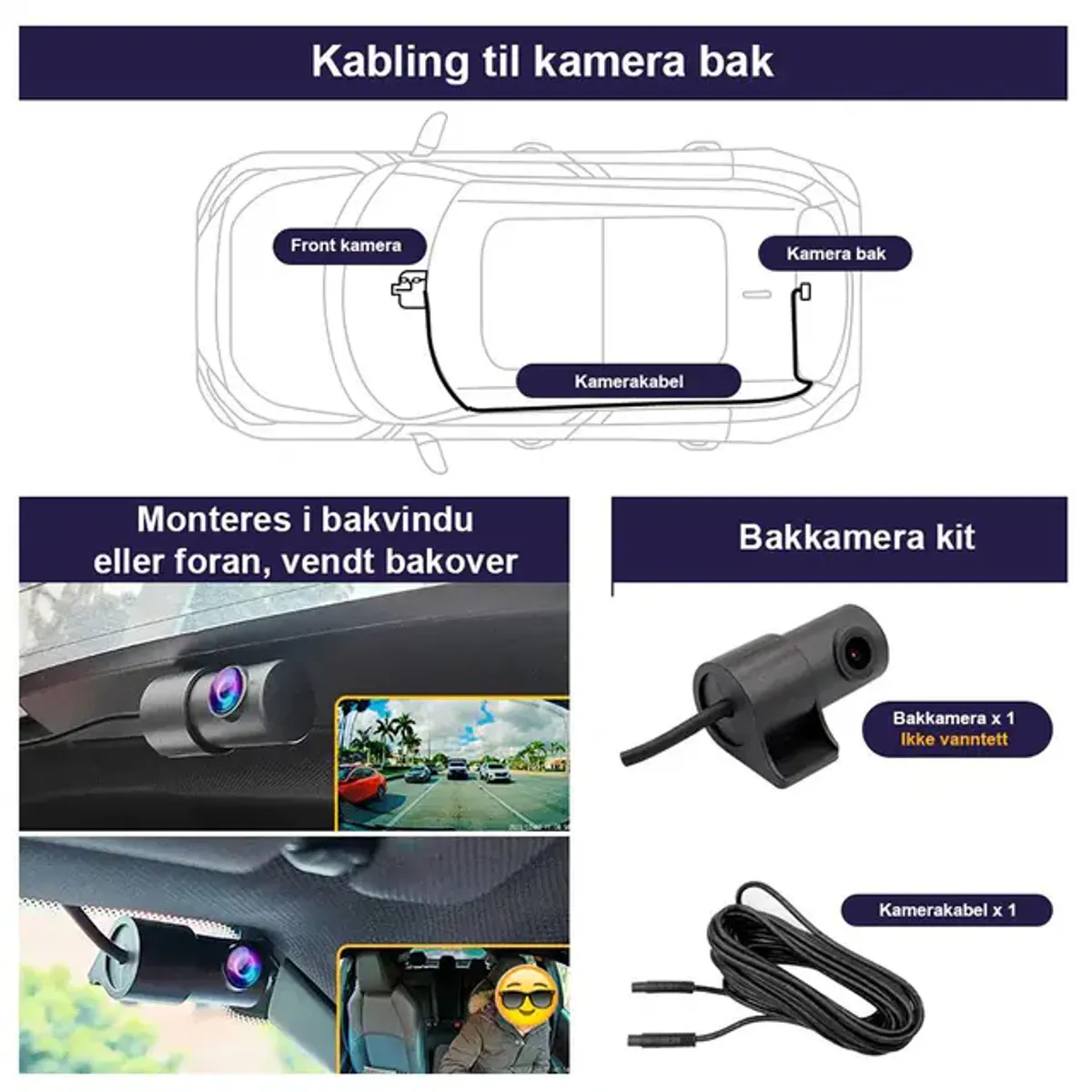 Fitcamx LZJ-6559-4K-D Integrert 4K Dashcam foran+bak XPeng G9 2023 →