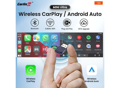 Carlinkit Mini Ultra Kablet til trådløs Apple Carplay, Android Auto adapter