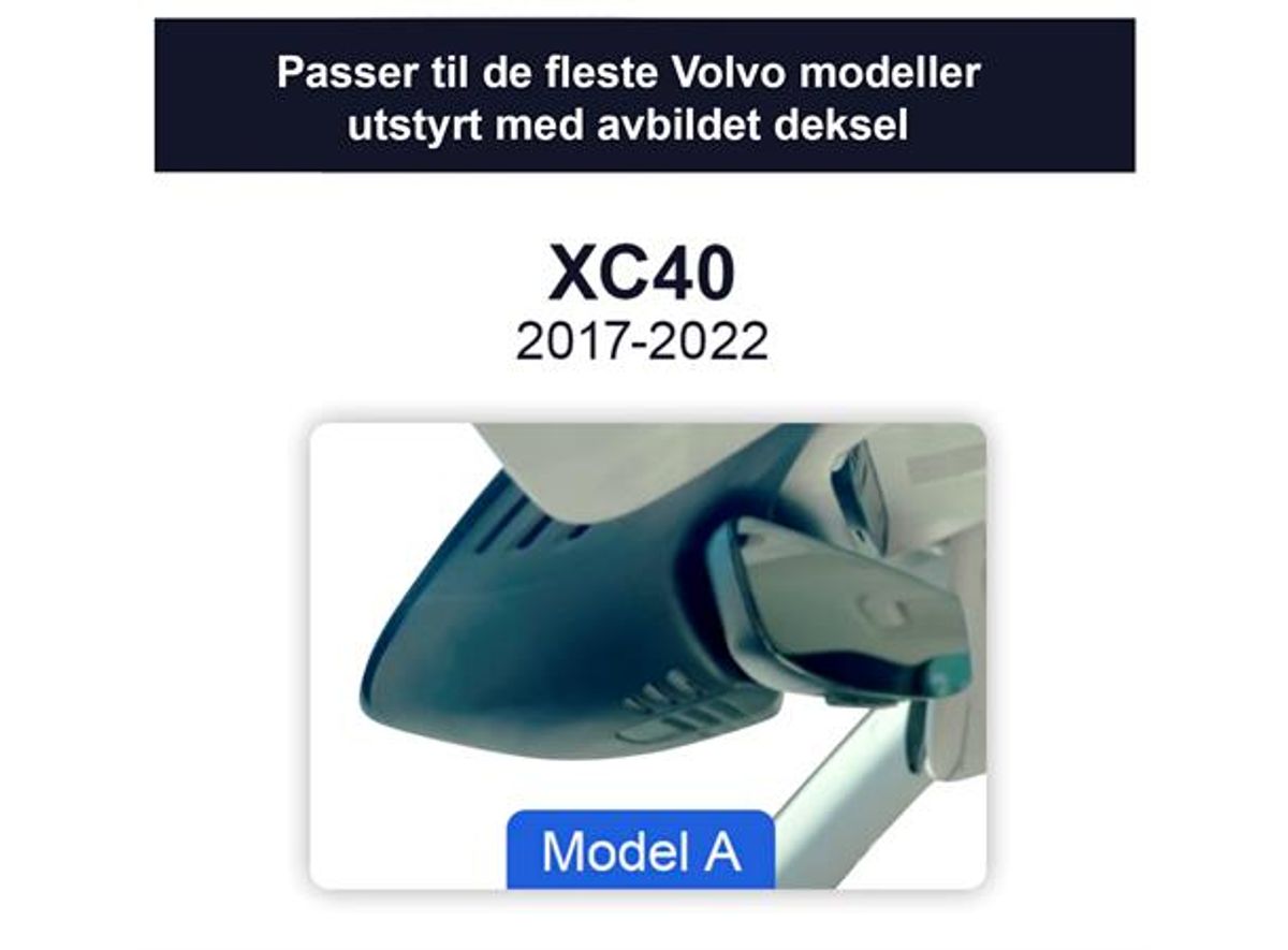 Fitcamx 4K Dashcam Volvo XC40 (2018-->) ikke Recharge