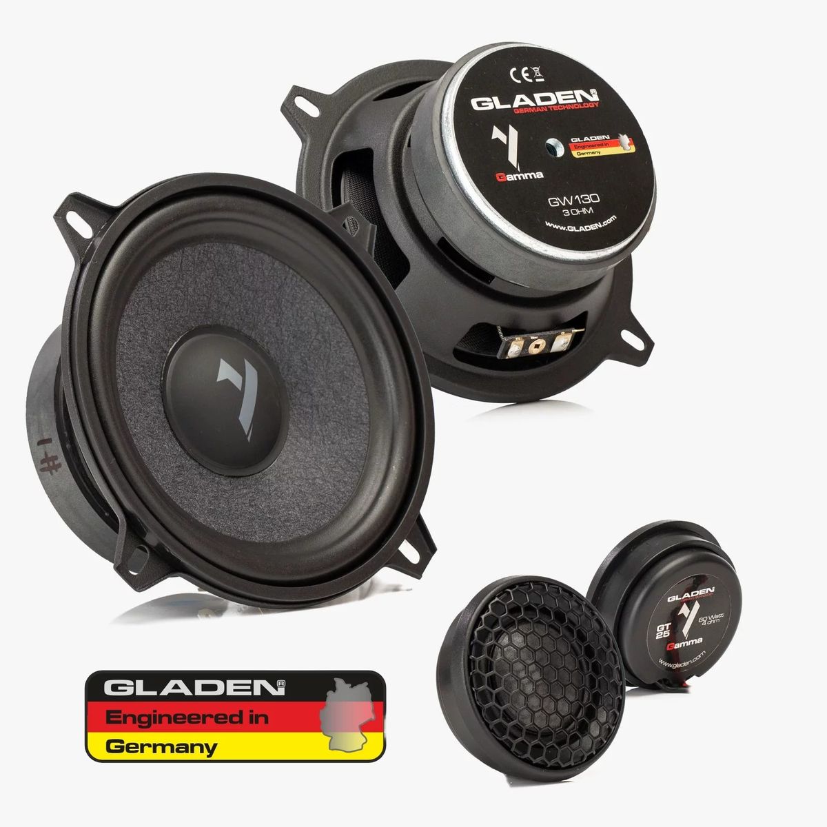 Gladen GAMMA 130.2 90W RMS 3 Ohm 5,25” komponentsett