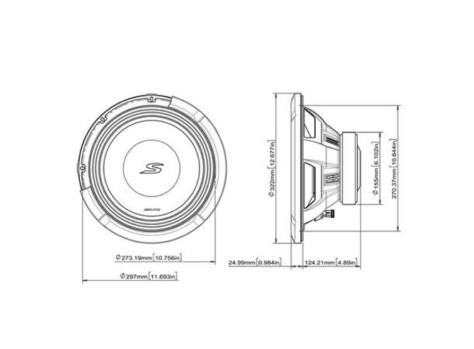 Hovedbilde Alpine S2-W12D2 12” subwoofer 2 Ohm DVC