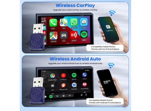 Carlinkit Mini Ultra Kablet til trådløs Apple Carplay, Android Auto adapter